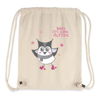 Baby it's cool outside - Owl - Stanley/Stella Recycled Gym Bag - natural - Front