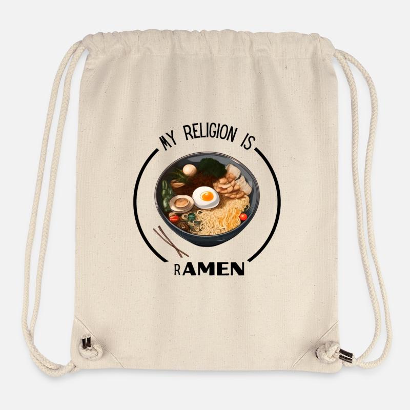 my religion is rAMEN - Stanley/Stella recycelter Gym Bag - Naturweiß