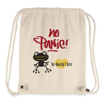 Pas de panique, il ne mord pas, Frosch - Sac à cordon recyclé Stanley/Stella - blanc naturel - Devant