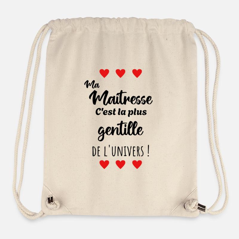 La plus gentille Cadeau Maîtresse - Sac à cordon recyclé Stanley/Stella - blanc naturel