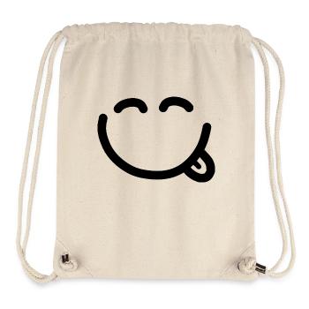 Happy face with tongue sticking out - Stanley/Stella Recycled Gym Bag - natural - Front