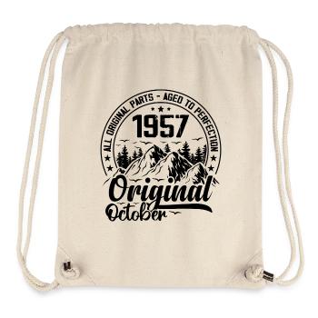 1957 October Original 67 Year Old Birthday Gift - Stanley/Stella Recycled Gym Bag - natural - Front