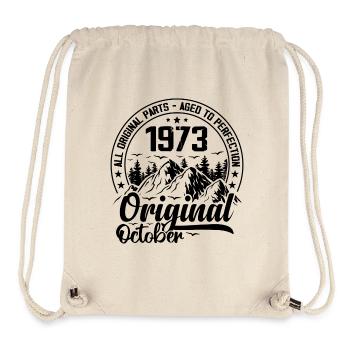 1973 Oktober Original 51 Jahre altes Geburtstagsgeschenk - Stanley/Stella recycelter Gym Bag - Naturweiß - Vorne