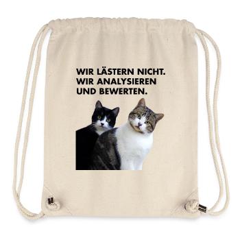 Wir lästern nicht. Wir analysieren und bewerten. - Stanley/Stella recycelter Gym Bag - Naturweiß - Vorne
