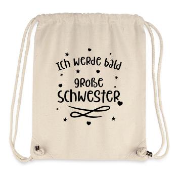 Ich werde bald große Schwester (schwarz) - Stanley/Stella recycelter Gym Bag - Naturweiß - Vorne