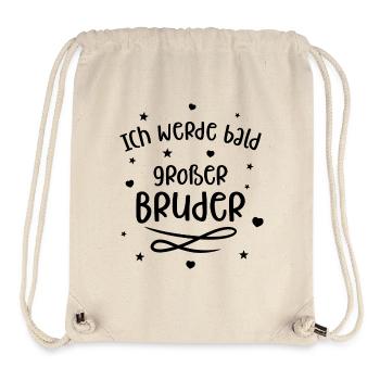 Ich werde bald großer Bruder (schwarz) - Stanley/Stella recycelter Gym Bag - Naturweiß - Vorne
