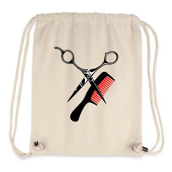 Schere- und Kammlogo für Friseursalon. - Stanley/Stella recycelter Gym Bag - Naturweiß - Vorne