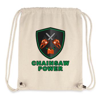 Blason de puissance de tronçonneuse - Boîte combi de carburant - Sac à cordon recyclé Stanley/Stella - blanc naturel - Devant