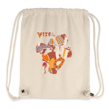 Vitalpilze, mushrooms in Erdtöne - Stanley/Stella recycelter Gym Bag - Naturweiß - Vorne