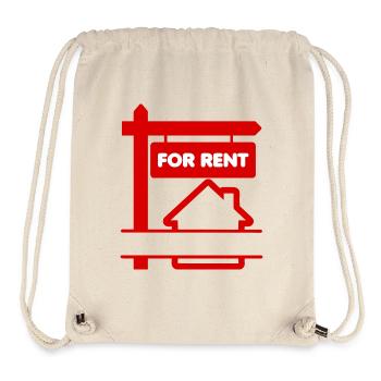 Panneau de logo rouge à louer - Sac à cordon recyclé Stanley/Stella - blanc naturel - Devant