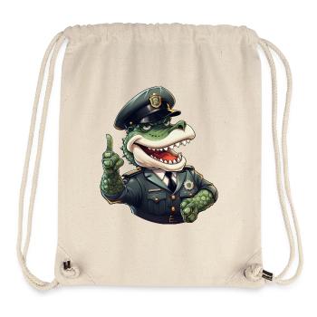 Crocodile Policeman - Stanley/Stella Recycled Gym Bag - natural - Front