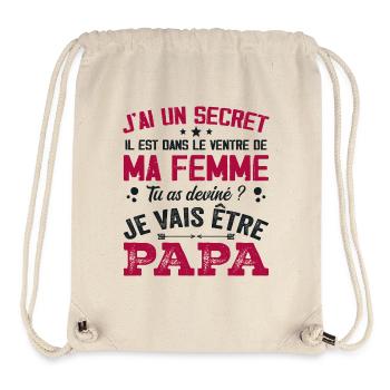 I Have A Secret Daddy Cute Child Pregnancy Man - Stanley/Stella Recycled Gym Bag - natural - Front
