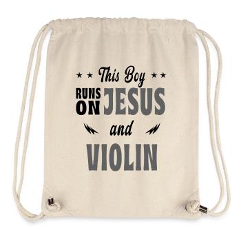 Dieser Junge lebt von Jesus und Violinen - Stanley/Stella recycelter Gym Bag - Naturweiß - Vorne