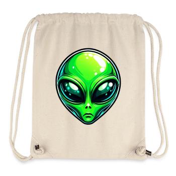 Alien extraterrestre martien - Sac à cordon recyclé Stanley/Stella - blanc naturel - Devant