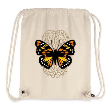 Schöner Schmetterling auf dem Ornamentmuster - Stanley/Stella recycelter Gym Bag - Naturweiß - Vorne