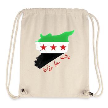 Freies Syrien Flagge mit Spruch ashat suria - Stanley/Stella recycelter Gym Bag - Naturweiß - Vorne