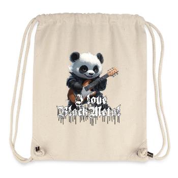 Drôle Panda Noir Métal Fun Design - Sac à cordon recyclé Stanley/Stella - blanc naturel - Devant