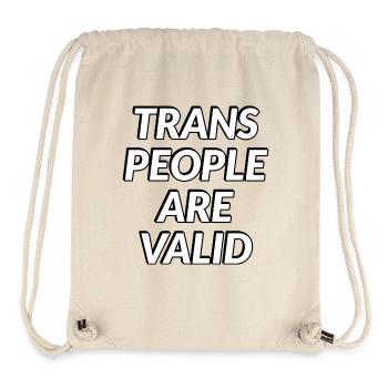 Les personnes trans sont valides - Sac à cordon recyclé Stanley/Stella - blanc naturel - Devant