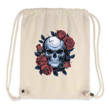 Totenkopf mit Rosenblüten - Stanley/Stella recycelter Gym Bag - Naturweiß - Vorne