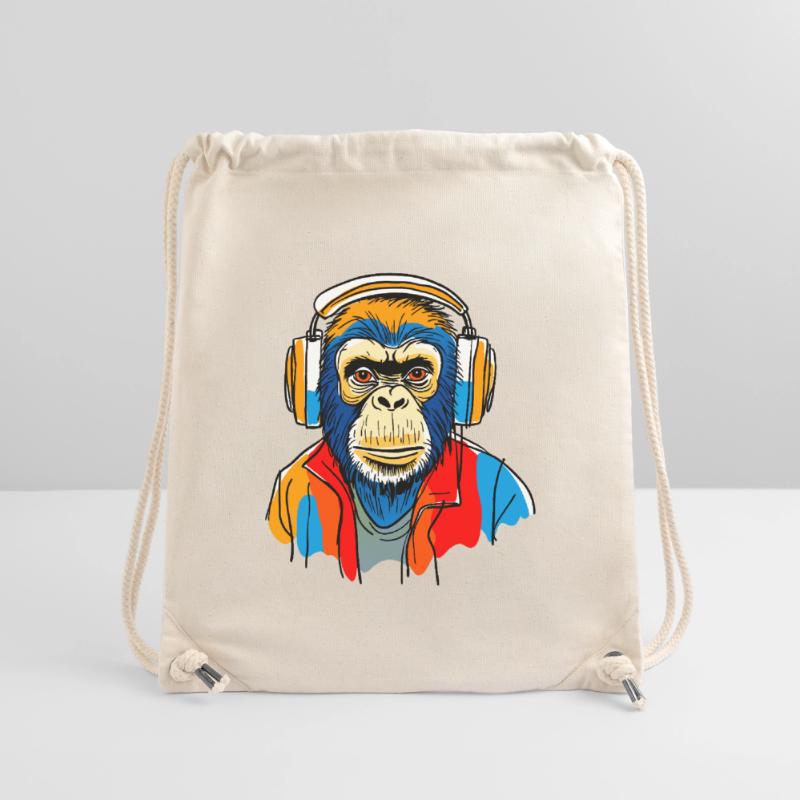 Monkey with headphones Stanley/Stella Recycled Gym Bag