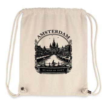 AMSTERDAM chemise design caligraphic - Sac à cordon recyclé Stanley/Stella - blanc naturel - Devant