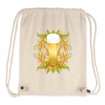 Verre à bière avec du houblon et du malt – motif traditionnel - Sac à cordon recyclé Stanley/Stella - blanc naturel - Devant