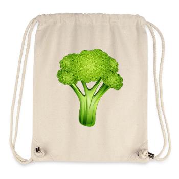 Bright green broccoli in a stylish comic style - Stanley/Stella Recycled Gym Bag - natural - Front