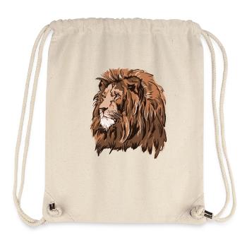 Löwenporträt in warmer Mähne - Stanley/Stella recycelter Gym Bag - Naturweiß - Vorne