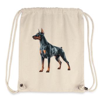Dobermann - Cooles Low-Poly-Logo - Stanley/Stella recycelter Gym Bag - Naturweiß - Vorne