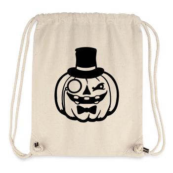 Vornehmer Kürbis Zylinder Monokel Halloween reich - Stanley/Stella recycelter Gym Bag - Naturweiß - Vorne