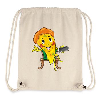 Cartoon-Stück Pizza nimmt Bestellungen entgegen - Stanley/Stella recycelter Gym Bag - Naturweiß - Vorne