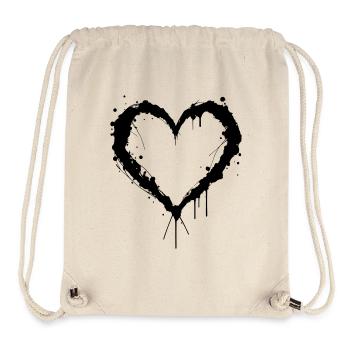 Black Heart, Valentine's Day, Love - Stanley/Stella Recycled Gym Bag - natural - Front
