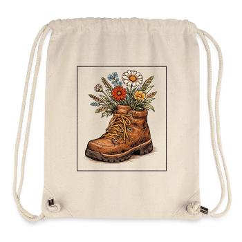 Bouquet de fleurs sauvages Boot Blooms - Sac à cordon recyclé Stanley/Stella - blanc naturel - Devant