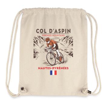 Col d'Aspin Cycling -Pyrenees Mountains- France  - Sac à cordon recyclé Stanley/Stella - blanc naturel - Devant