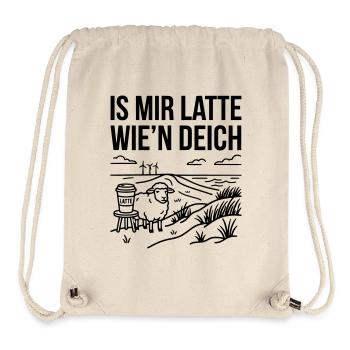 Mir Latte wie Deich Lustiger Norddeutsch Spruch - Stanley/Stella recycelter Gym Bag - Naturweiß - Vorne