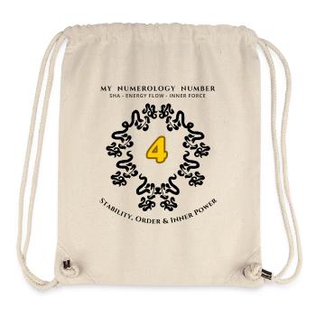Number 4 Symbol of Stability, Order, and Strength - Stanley/Stella Recycled Gym Bag - natural - Front