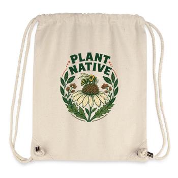 Plantez un jardin indigène des abeilles et des échinaces - Sac à cordon recyclé Stanley/Stella - blanc naturel - Devant