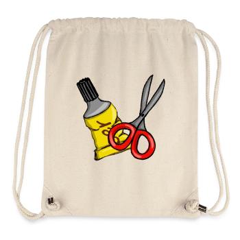 Schere und Kleber - Stanley/Stella recycelter Gym Bag - Naturweiß - Vorne