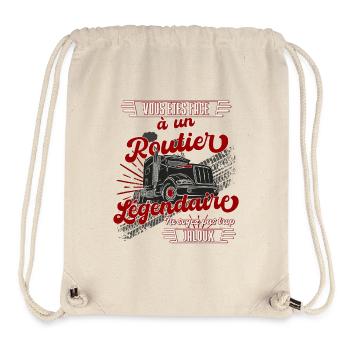 Routier légendaire cadeau chauffeur poids lourd - Sac à cordon recyclé Stanley/Stella - blanc naturel - Devant