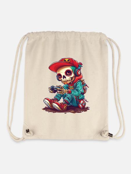 Joueur de crâne de bonbon - Sac à cordon recyclé Stanley/Stella - blanc naturel