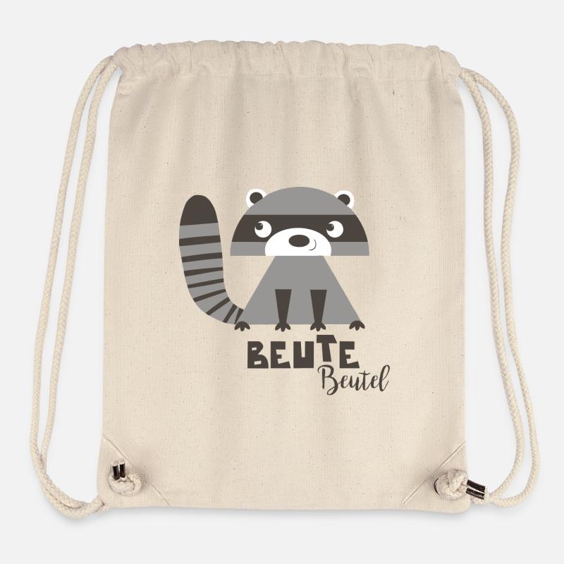 Waschbär Beute Beutel - Stanley/Stella recycelter Gym Bag - Naturweiß