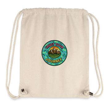 Adventurous mountain motif with quote - Stanley/Stella Recycled Gym Bag - natural - Front