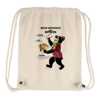 Hipster Berlin-Kreuzberger Bär mit Vegan Döner - Stanley/Stella recycelter Gym Bag - Naturweiß - Vorne
