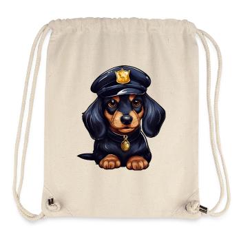 Dachshund Policeman - Stanley/Stella Recycled Gym Bag - natural - Front