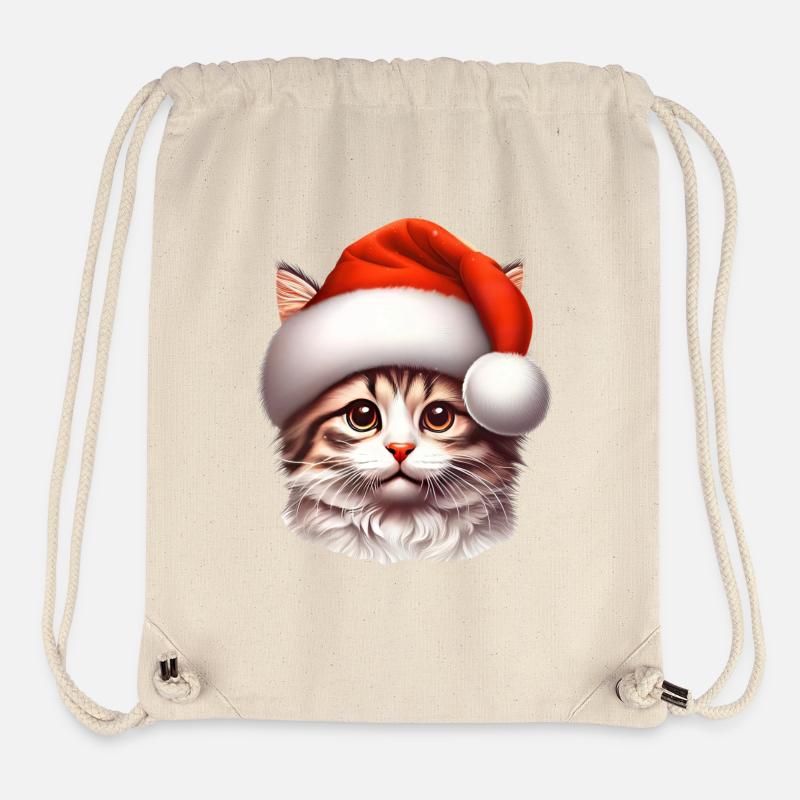 Kätzchen Der Weihnachtsmann - Stanley/Stella recycelter Gym Bag - Naturweiß