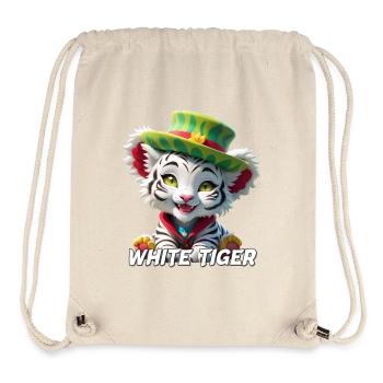 Weisser Tiger - Stanley/Stella recycelter Gym Bag - Naturweiß - Vorne