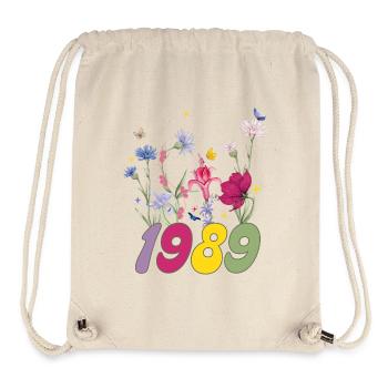 Year of birth 1989 wildflowers - Stanley/Stella Recycled Gym Bag - natural - Front