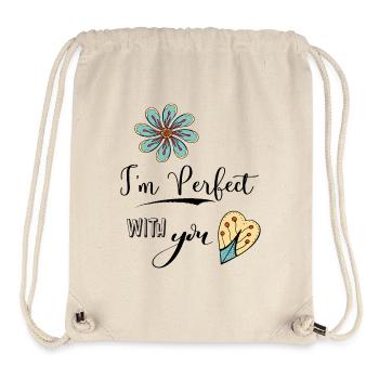 Je suis parfait avec toi - Sac à cordon recyclé Stanley/Stella - blanc naturel - Devant
