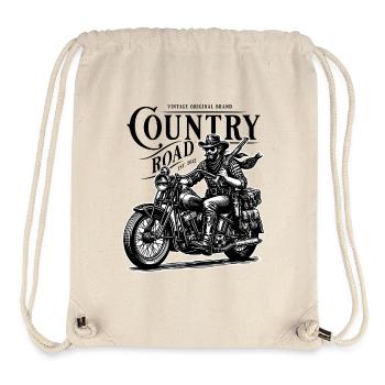 Biker cowboy sur moto vintage - Sac à cordon recyclé Stanley/Stella - blanc naturel - Devant