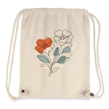 Abstract Floral Pattern Illustration - Stanley/Stella Recycled Gym Bag - natural - Front